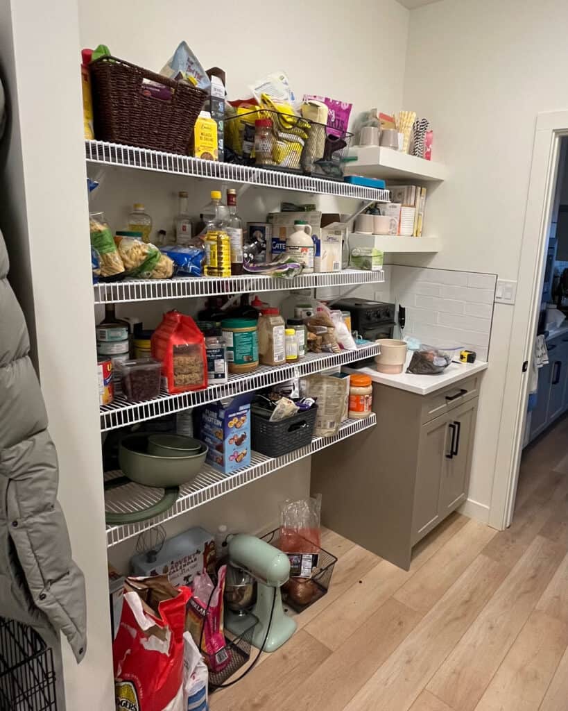 cluttered pantry